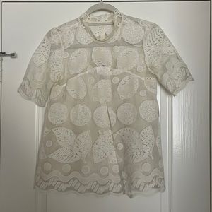 Women’s Citrus Motif Lace Blouse, Size 4